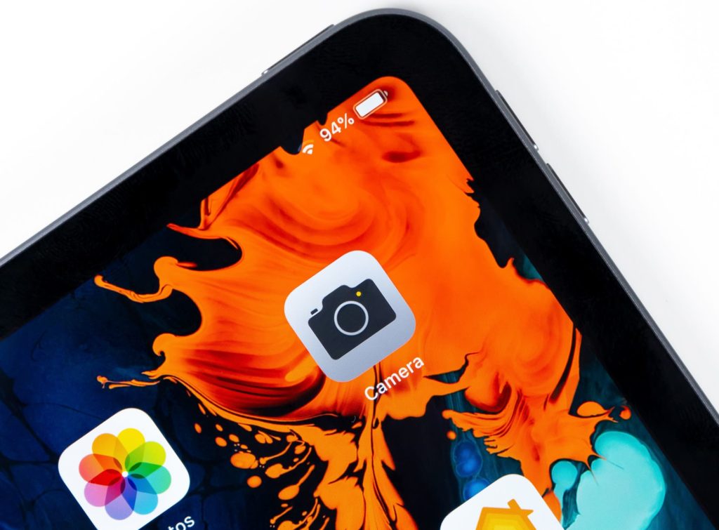 Photo d'un coin d'iPad zoomé