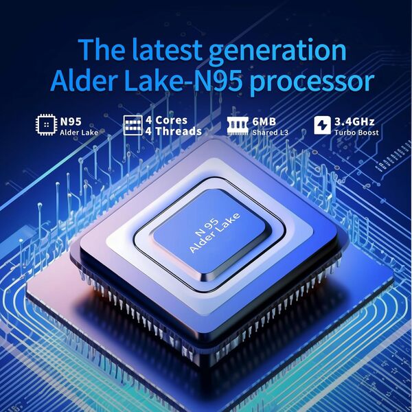 Ekonavi Ordinateur Portable 15,6 Pouces, 16 Go RAM 512 Go SSD Celeron N95 Laptop, écran FHD IPS 1920 * 1080 Win11 Pro PC Portable avec Clavier rétroéclairé, déverrouillage par Empreinte Digitale