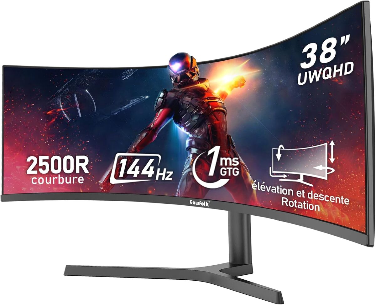 Test : écran incurvé Gawfolk 38 pouces UWQHD gaming