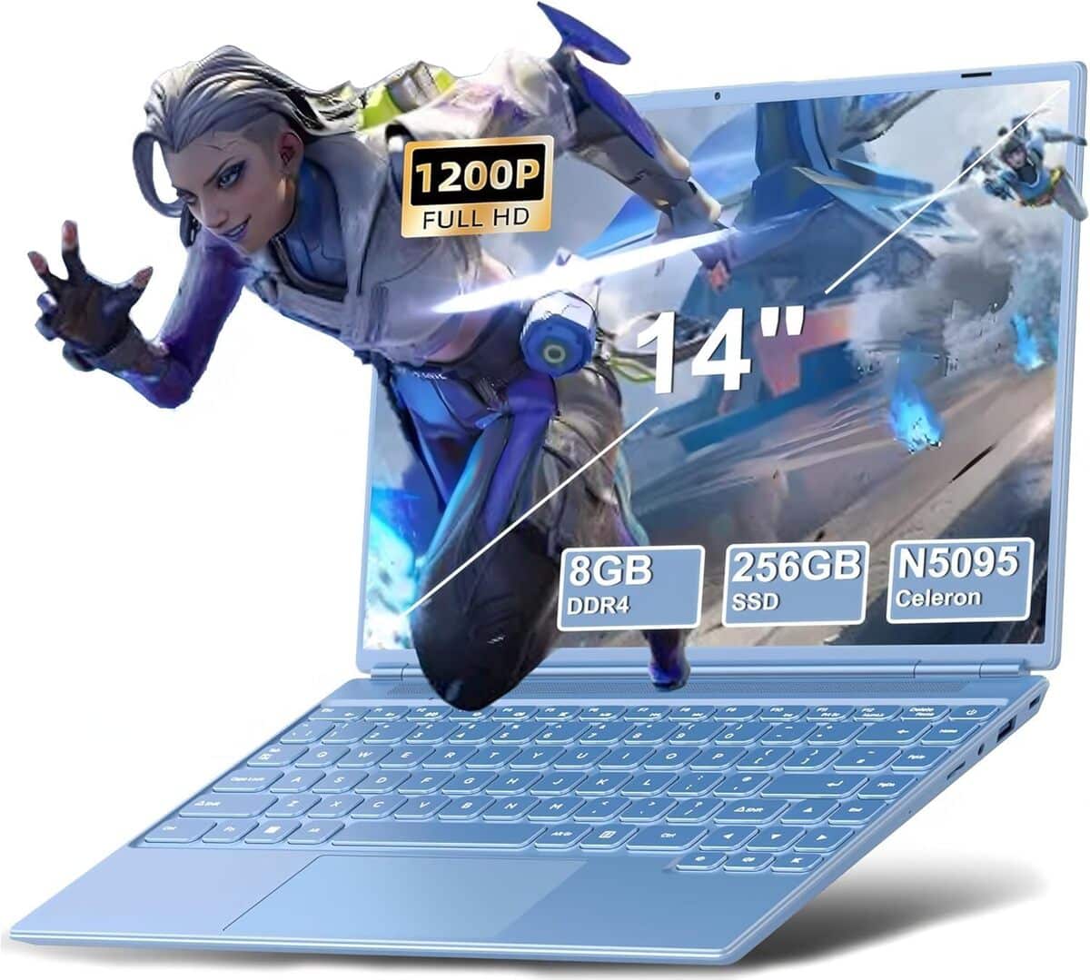 Test : pC portable gamer Celeron N5095, 14'', 8+256Go SSD, bleu