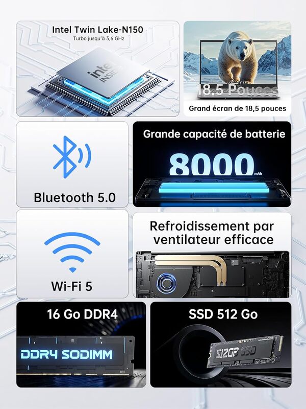 ACEMAGIC AX18 Ordinateur Portable 18.5