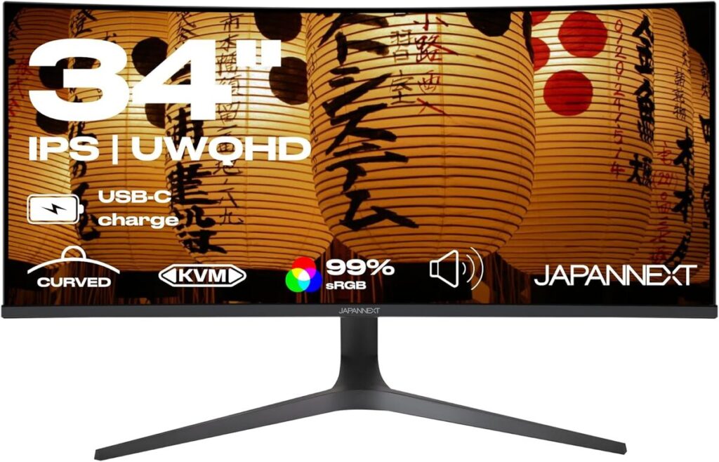 Test : écran PC incurvé JAPANNEXT JN-IPSC34UWQHDR-C65W-H, 34" UWQHD USB-C powered