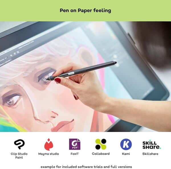 Wacom Cintiq 22 – Tablette de dessin avec écran, stylet sans batterie et sensible à la pression, compatible avec Windows et Mac, Résolution Full HD