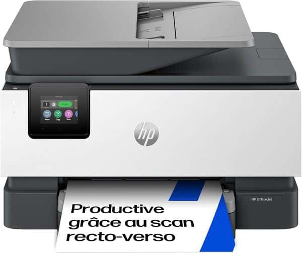 HP OfficeJet Pro 9120e, 403X8B, Imprimante Multifonction à Jet d'Encre A4 Couleur, Recto Verso Automatique, 22 ppm, Wi-Fi,6 mois de forfait Instant Ink gratuit, Grise