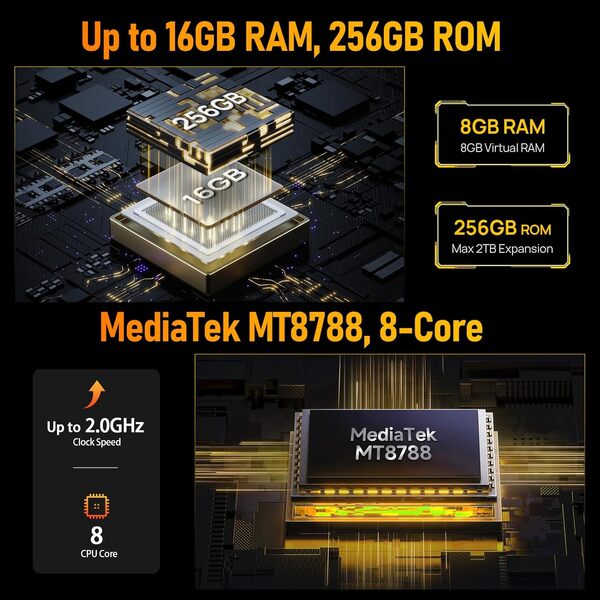 Ulefone Armor Pad 3 Pro Tablette Tactile 10.36 Pouces, 1100LM Camping Lampe, 2.4K FHD+, Tablette Robuste Android 13, 16Go+256Go IP68 Tablet, 50MP+32MP, IP68/IP69K/GPS/NFC/HDMI/OTG/4G LTE/5G WiFi