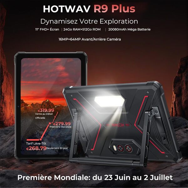 HOTWAV R9 Plus Tablette Incassable, Écran 11