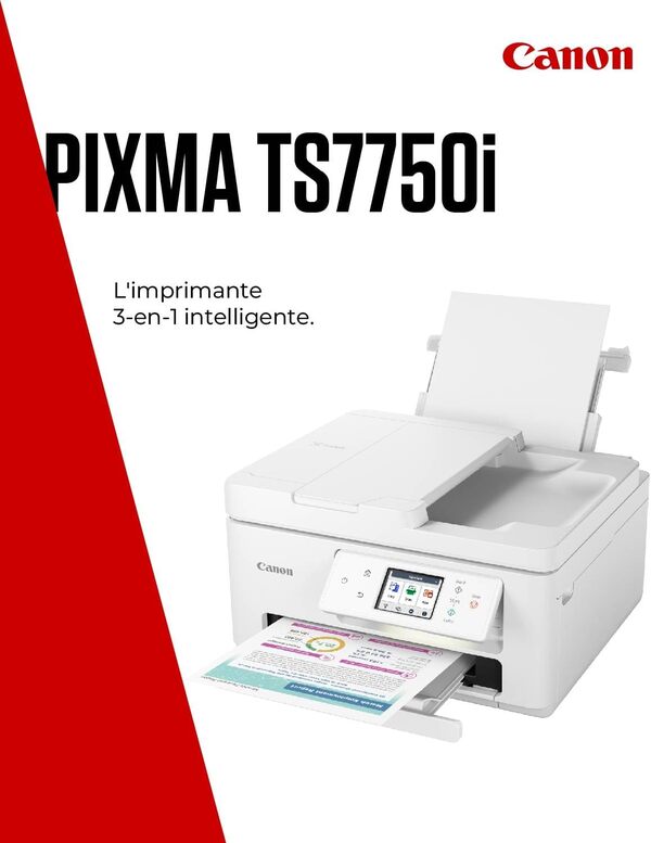 Canon Série PIXMA TS7750i Imprimante Tout-en-Un, Copieur, Scanner pour la Maison | sans Fil pour Une Impression Facile avec Smartphone | Imprimante pour la Maison, Abonnement PIXMA Print Plan