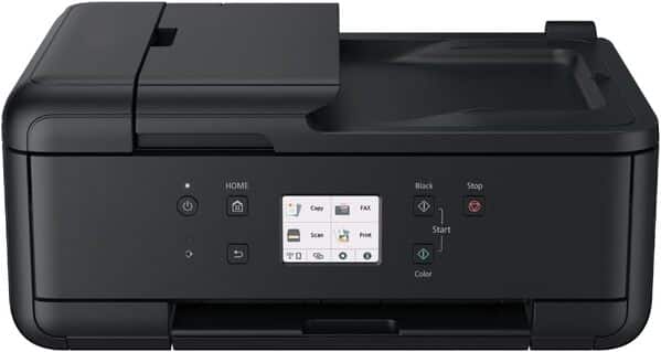 IC-Office TR7650 Imprimante multifonction 4 en 1 à jet d'encre couleur (impression, copie, numérisation, fax, ADF, Wi-Fi, AirPrint) Noir + 10 cartouches d'encre XXL