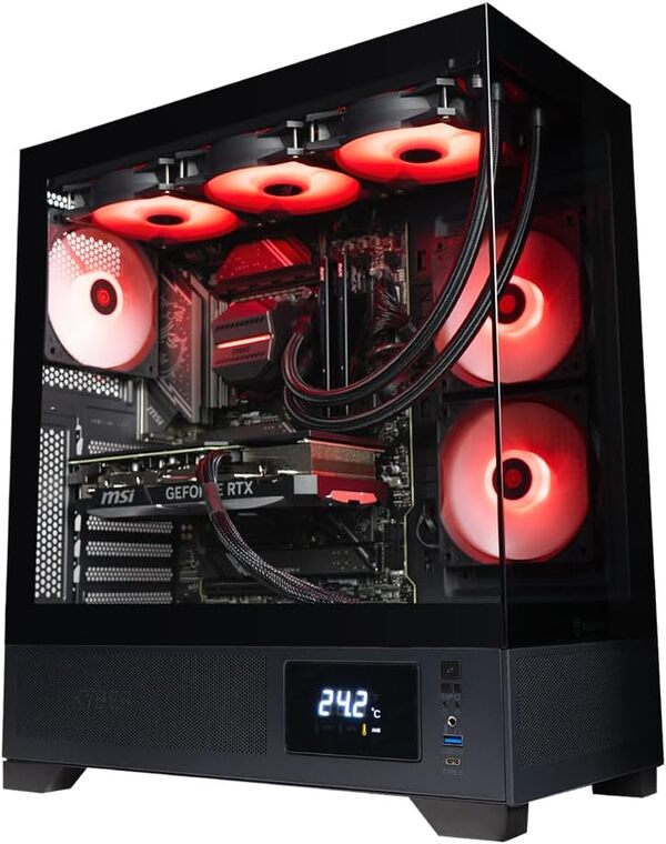 BREUNOR POSEIDONE - Ordinateur de Bureau Gaming i9 14900K 24 cœurs 6,00GHz, RTX 5070 12Go, Ram 32Go DDR5 6000MHz, SSD NVMe 1000Go, Watercooling CPU 360mm, Win 11 Pro, Pc Gamer i9