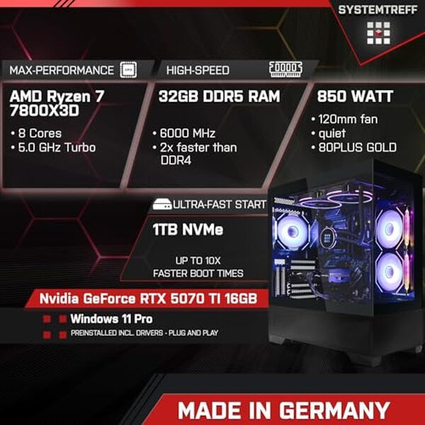 Découvrez notre analyse approfondie du PC gamer Systemtreff équipé du processeur AMD Ryzen 7 7800X3D : performances exceptionnelles et graphismes immersifs garantis.