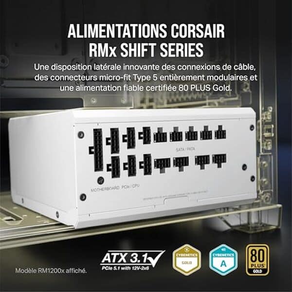 Découvrez notre test complet sur l'alimentation Corsair RM1000x SHIFT 1000W modulaire blanche : efficacité, design et installation simplifiée pour votre PC gamer