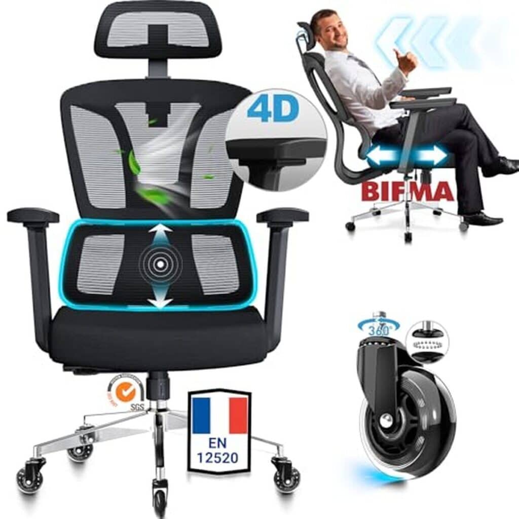 Test : fauteuil de bureau Melokea ergonomique 4D