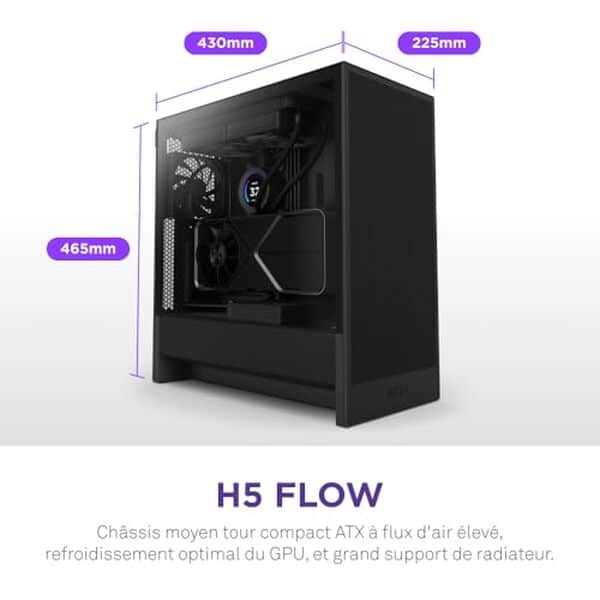 Découvrez notre test complet du boîtier NZXT H5 Flow : performances, design compact et refroidissement. Avis détaillé et comparatif pour bien choisir. 