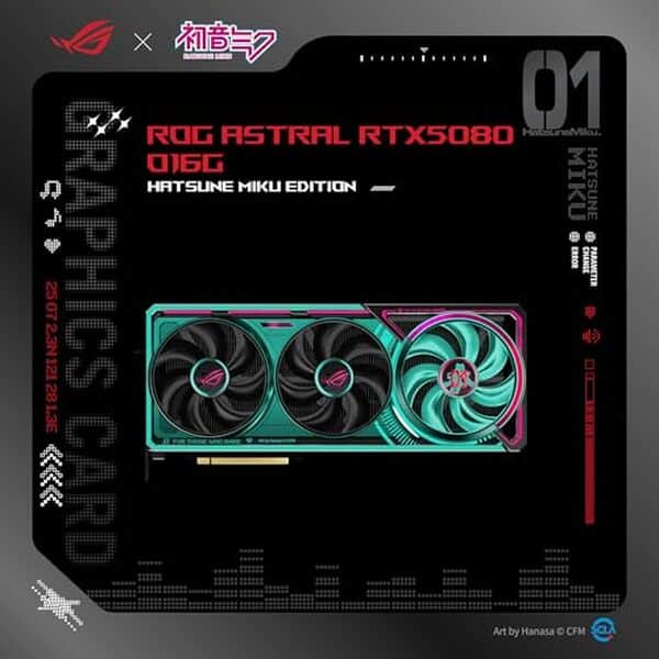 Découvrez notre test complet de la carte graphique ASUS ROG Astral RTX 5080 édition Hatsune Miku : performances, prix et caractéristiques techniques.
