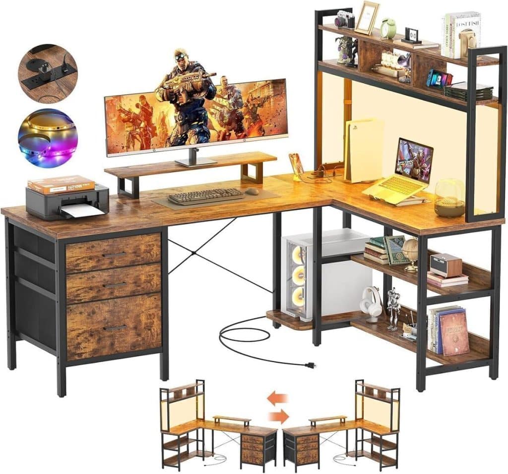 Test du bureau en L iSunirm : efficacité et design avec LED et rangements