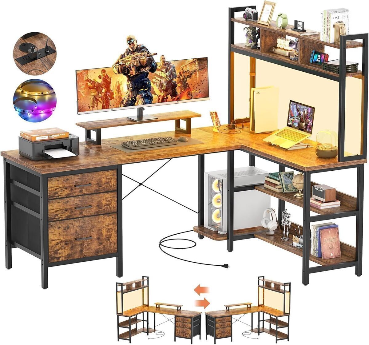 Test du bureau en L iSunirm : efficacité et design avec LED et rangements