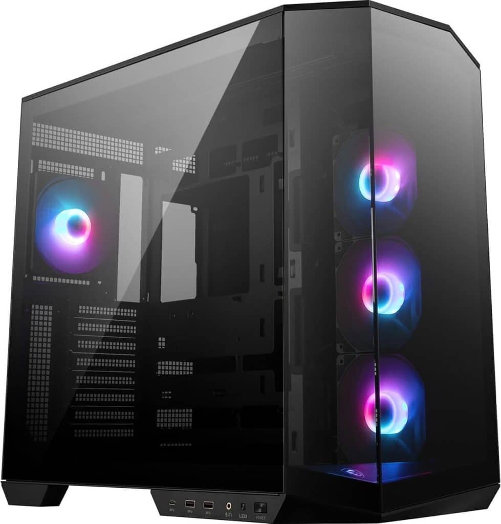 Test du boîtier MSI MAG pano 100R PZ : installation verticale et fonctionnalités avancées