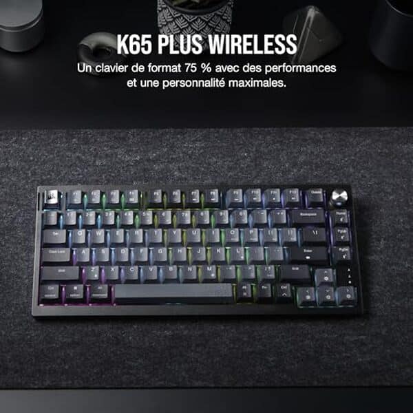 Découvrez notre test détaillé du clavier Corsair K65 Plus. Performance sans fil, rGB personnalisable et ergonomie : tous les détails pour bien choisir votre clavier gamer. 
