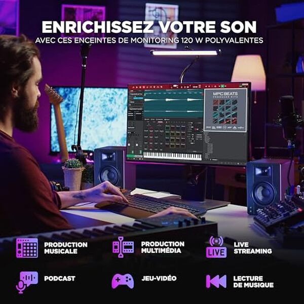 Découvrez notre test des enceintes M-Audio BX4 : 120 W de puissance fiable pour la production musicale et le gaming. Caractéristiques, performances et avis détaillés.